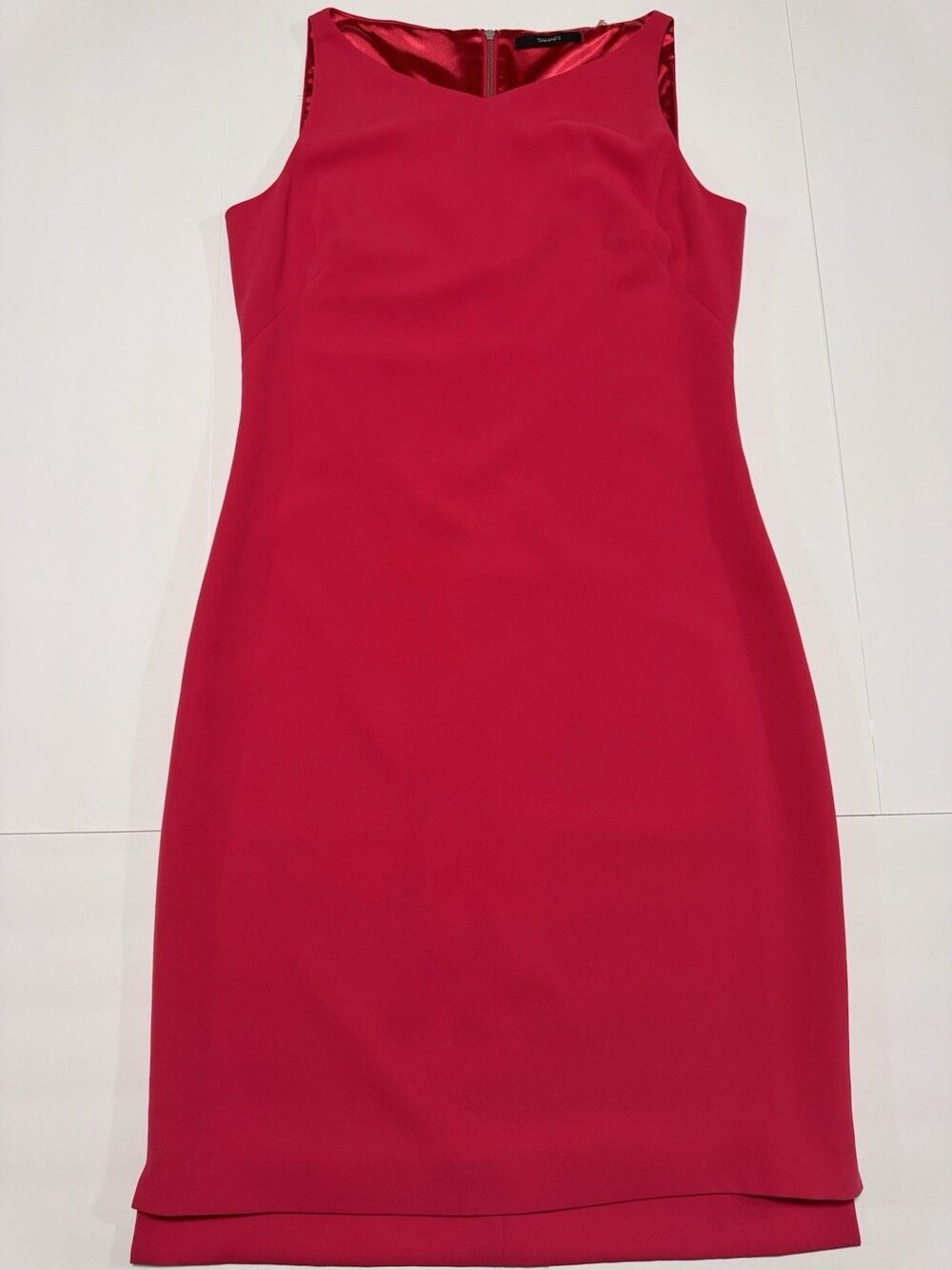 Tahari Pink Sleeveless Sheath Dress Women’s US 8 Knee Length Zip Back